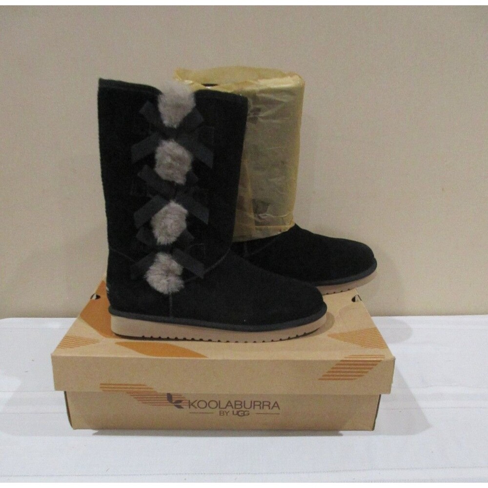 NEW Boxed Koolaburra UGG Boots Womens 10 Victoria Tall Shearling Black 1015875